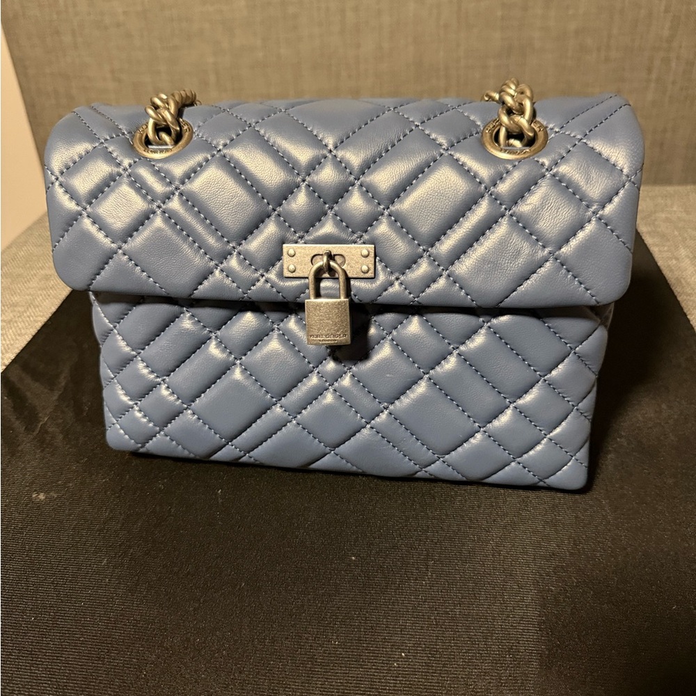 Kurt Geiger London Elegant Blue Quilted Chain Bag